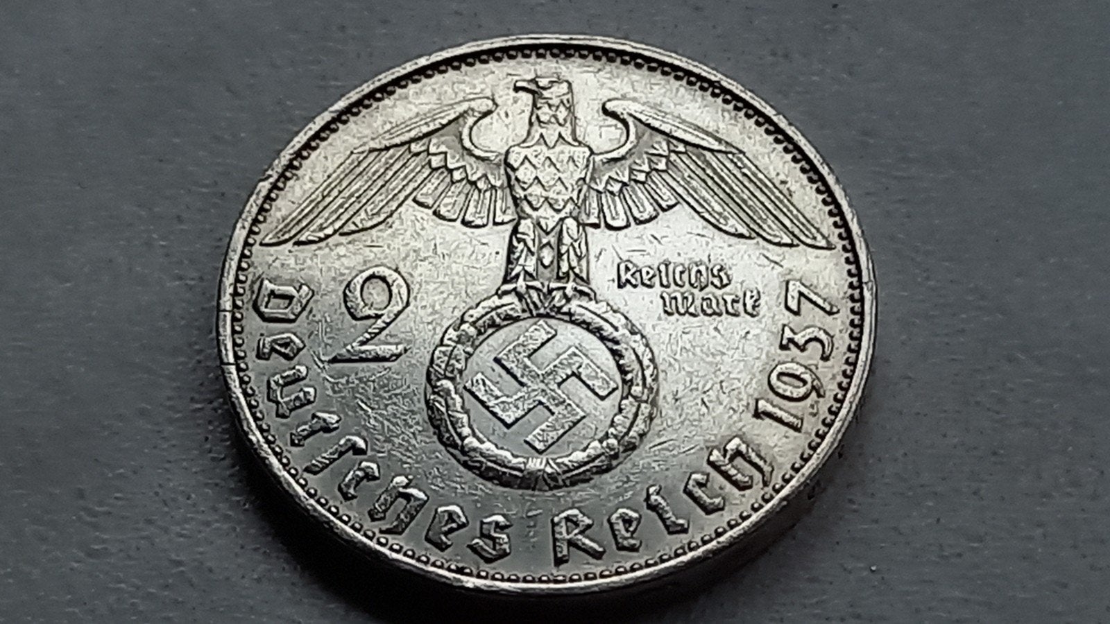 WO2 2 Reichsmark 1937E zilver nazi duitsland, Ophalen of Verzenden, Duitsland, Losse munt, Zilver