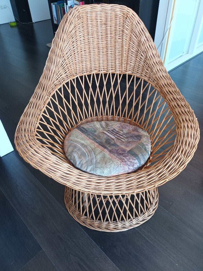 Rotan Ibiza stoel, Ophalen, Bruin, Riet of Rotan, Zo goed als nieuw