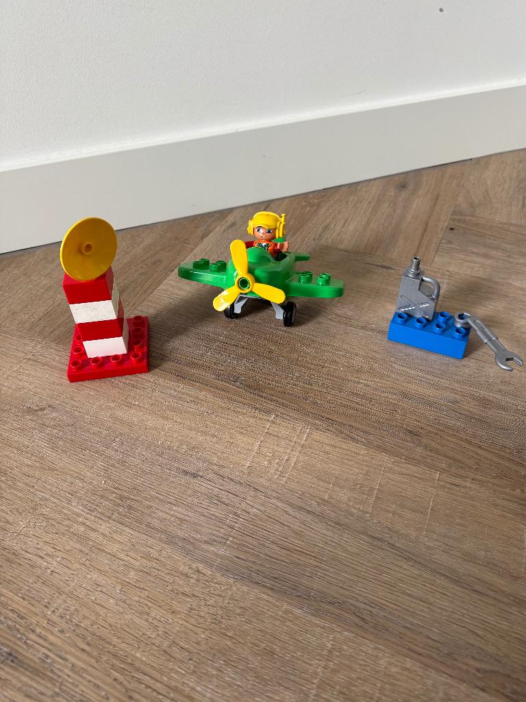 Heel goed groen Lego Duplo klein vliegtuig set 10808 complee, Ophalen of Verzenden, Zo goed als nieuw, Duplo, Complete set