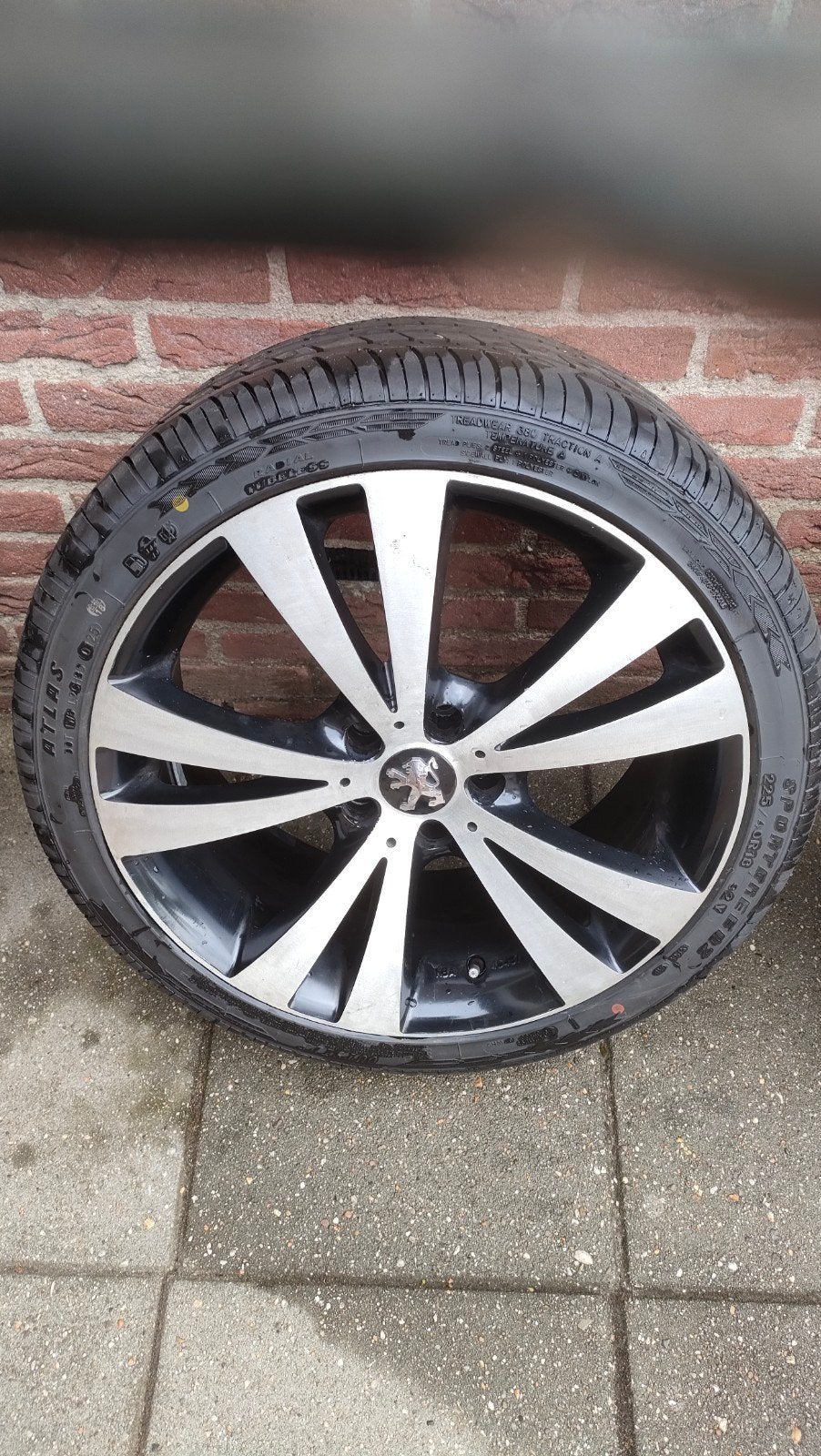 Set van 4 Sportvelgen met Zomerbanden - 18 inch, 18 inch, Gebruikt, Banden en Velgen, Ophalen of Verzenden