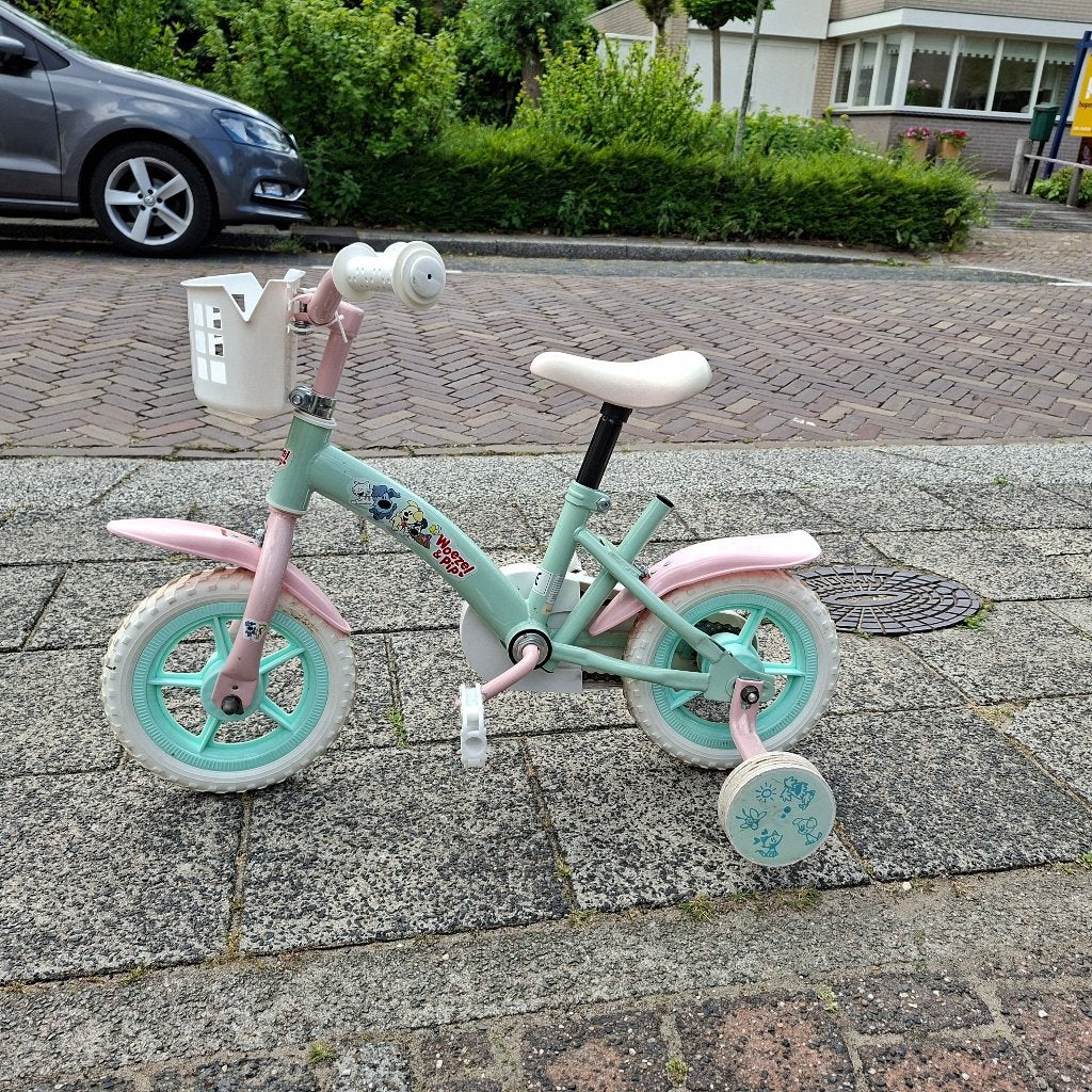 Kinderfiets woezel en Pip, Fietsen en Brommers, Fietsen | Kinderfietsjes, Ophalen, Gebruikt, Minder dan 16 inch, Zijwieltjes