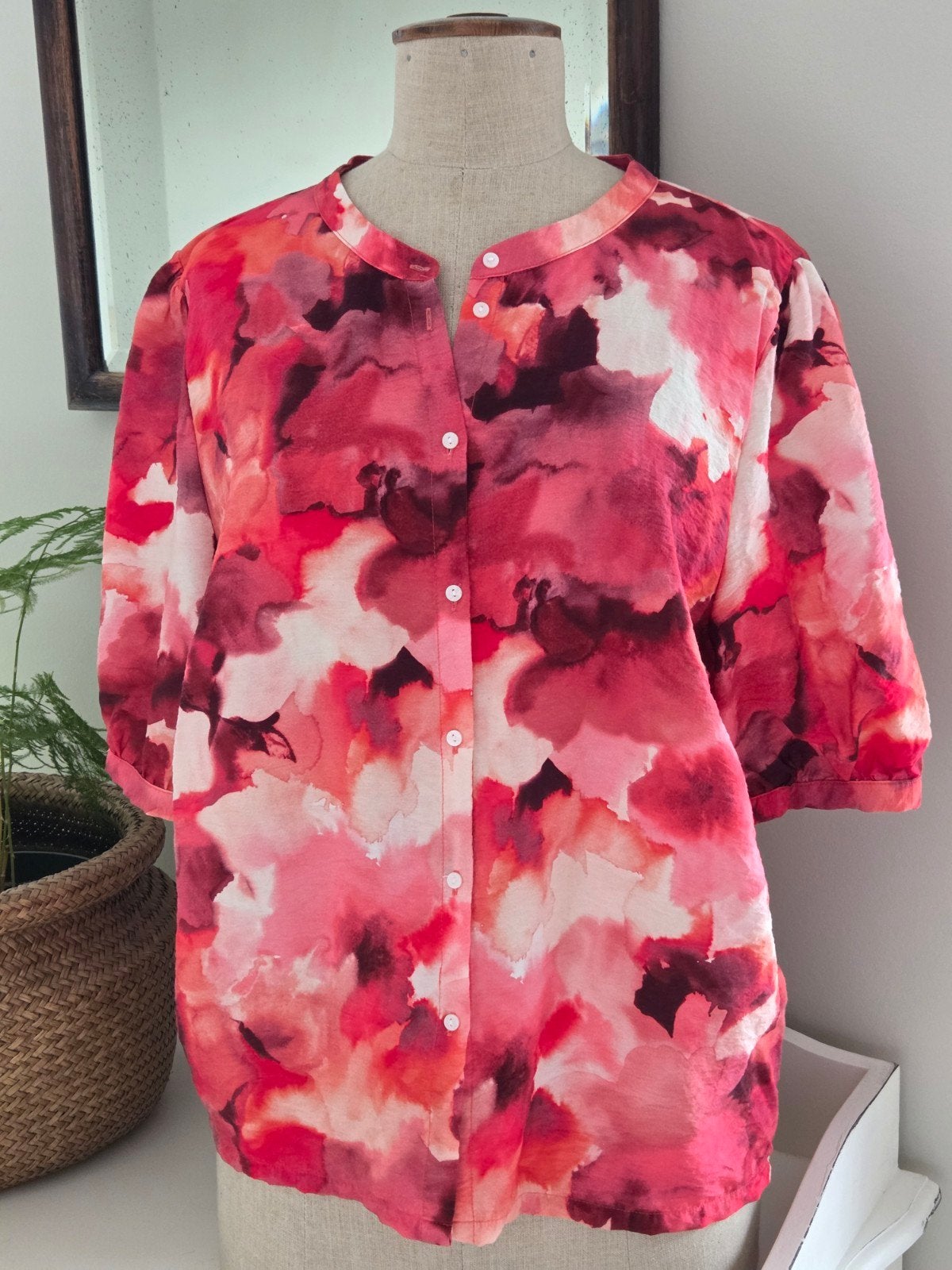 Onesto blouse met pofmouw maat 44 XXL, Kleding | Dames, Ophalen of Verzenden, Zo goed als nieuw, Maat 42/44 (L)