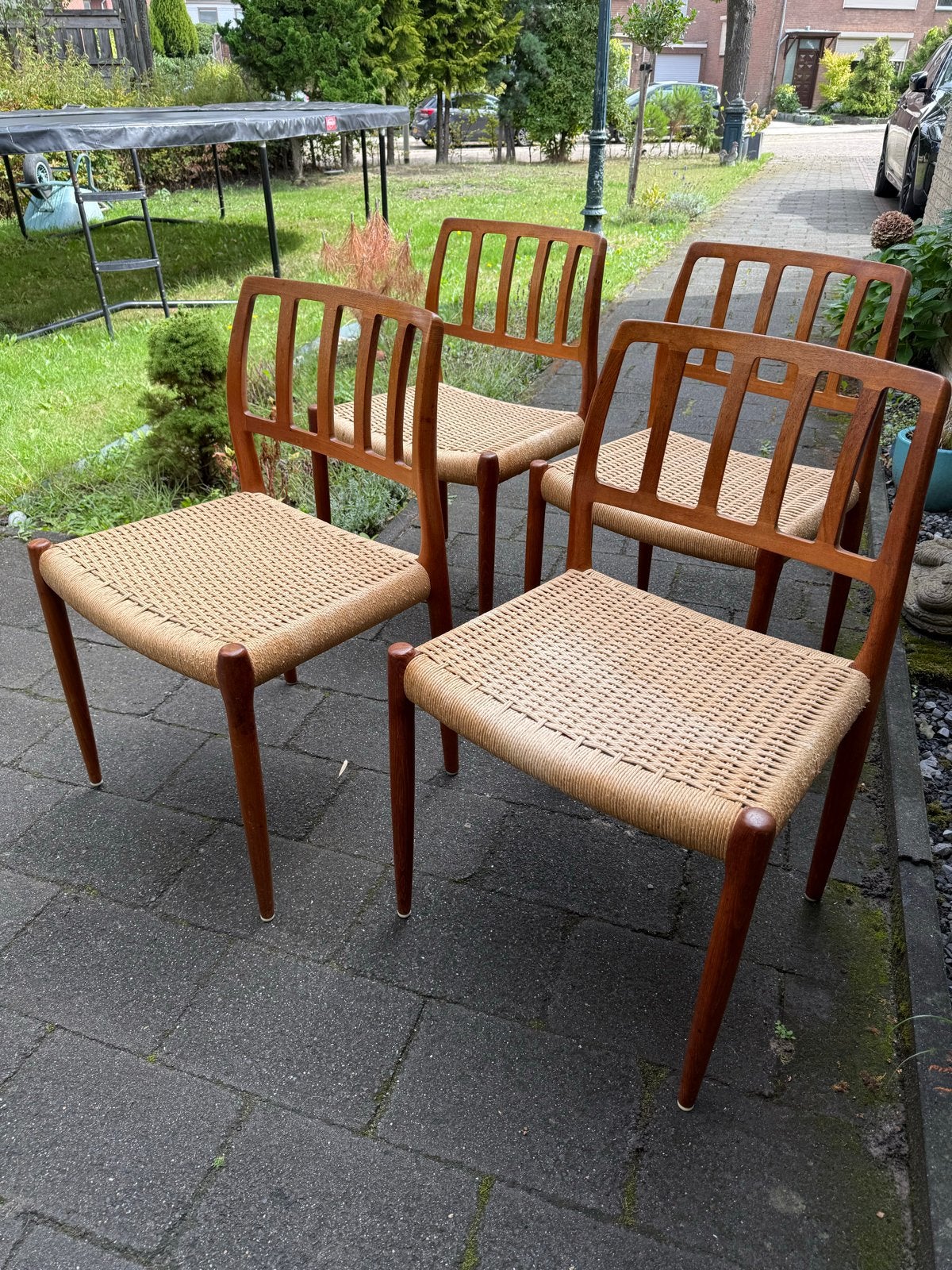Set van 4 Niels Moller stoelen nr.83 - Vintage Deens Design, Ophalen