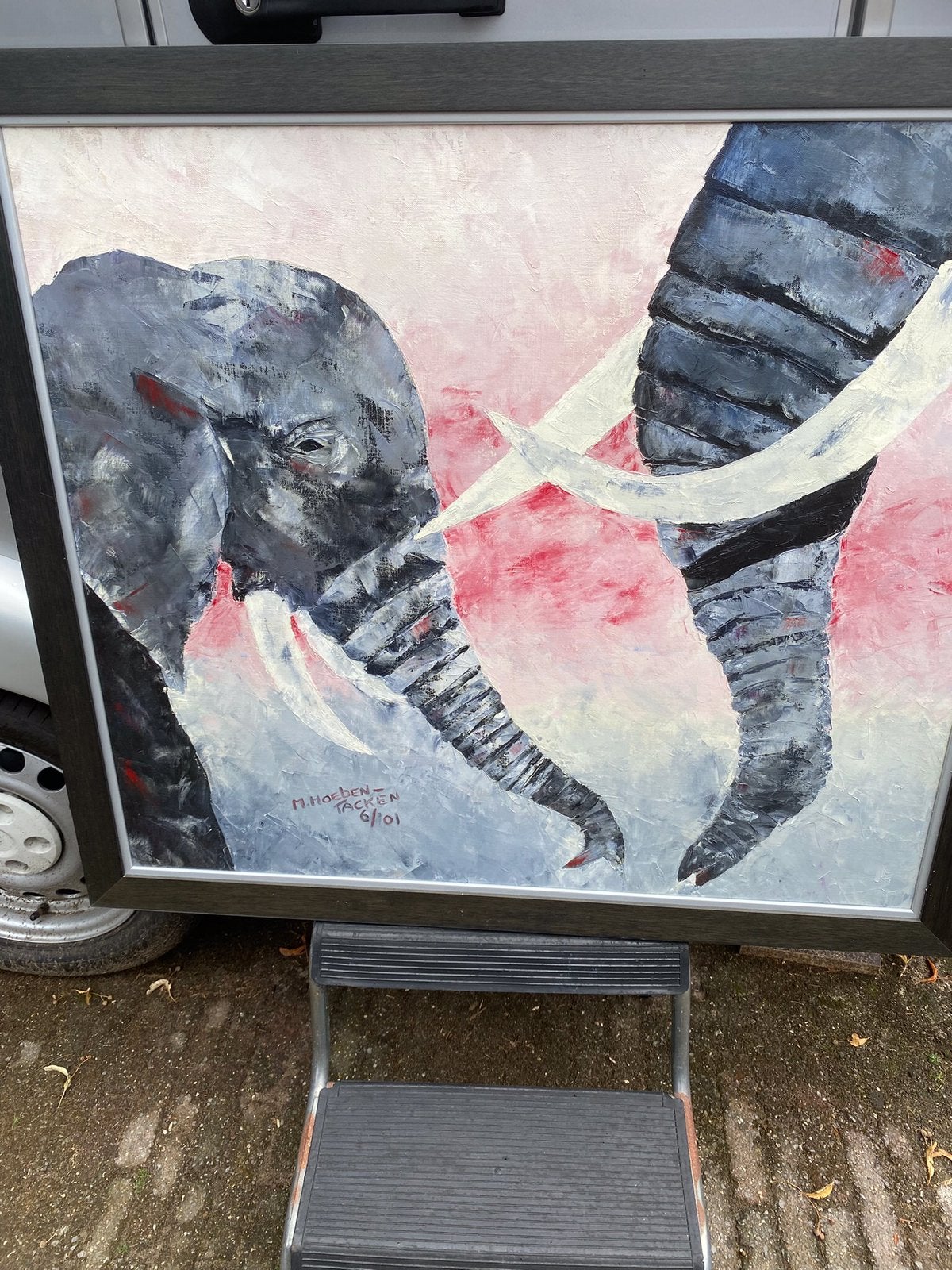 2 x schilderij t.e.a.b., Ophalen, Gebruikt, Schilderij