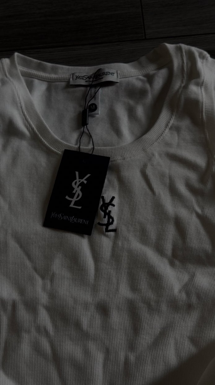 Ysl top wit, Maat 38/40 (M), Wit, Ophalen of Verzenden, Zo goed als nieuw