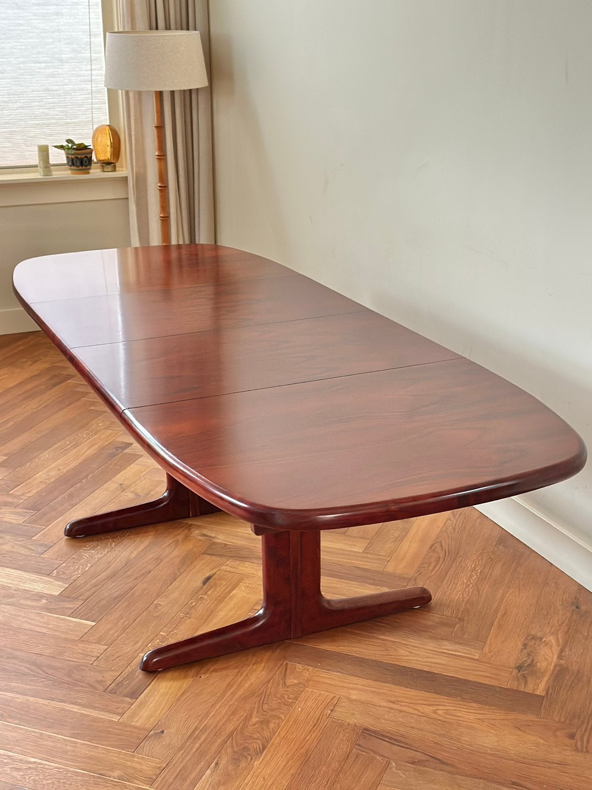 Vintage eettafel Skovby mahony Deens jaren 50/60/70, Huis en Inrichting, Tafels | Eettafels, Ophalen, Gebruikt, 200 cm of meer