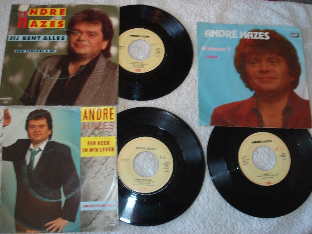 3x  Andre Hazes   keer in Leven  jij bent  Meen Het   Orgine, Cd's en Dvd's, Vinyl Singles, Fotohoes, Ophalen of Verzenden, Zo goed als nieuw