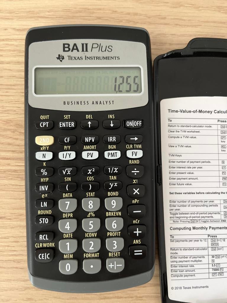 BA II Plus texas instrument for FRM, CFA, Ophalen of Verzenden