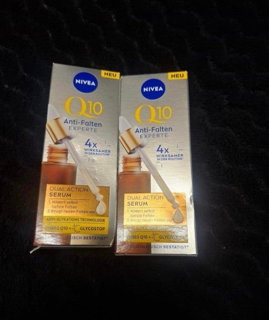 2 nieuwe NIVEA Q10 Dual Action Anti-Rimpel Serum (advr 413), Ophalen of Verzenden, Nieuw, Gehele gezicht, Verzorging