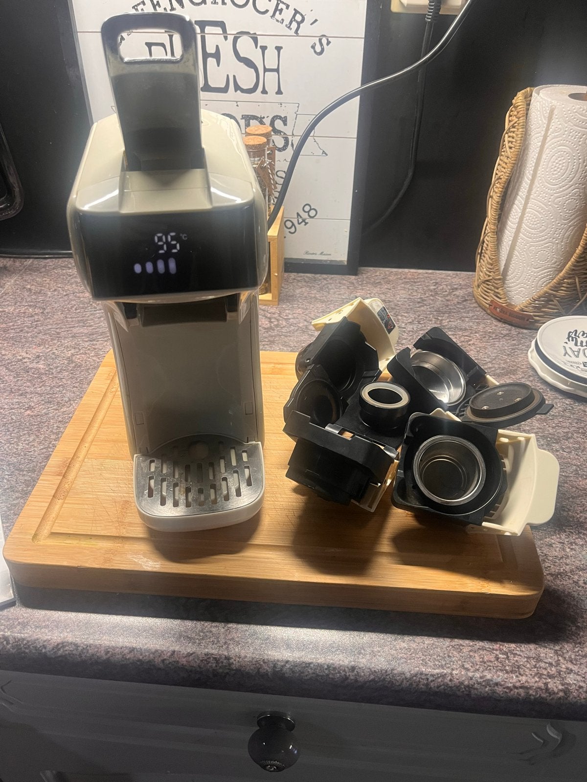 HiBREW 5-in-1 Capsule koffiezetapparaat H1B-beige, Ophalen, Afneembaar waterreservoir, Gebruikt, Koffiemachine
