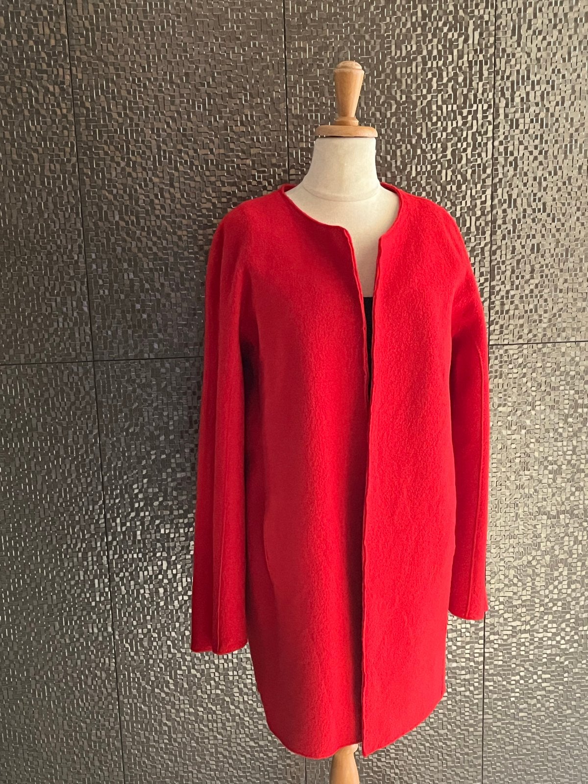 Marccain Rood Wollen Vest Jas, Ophalen of Verzenden, Zo goed als nieuw, Maat 38/40 (M), Rood