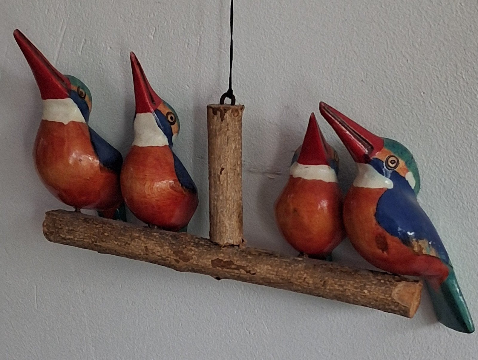 Ijsvogel familie.  Afrika.  Houtsnijwerk.   * Zie tekst., Ophalen, Zo goed als nieuw, Vogel, Beeldje of Figuurtje