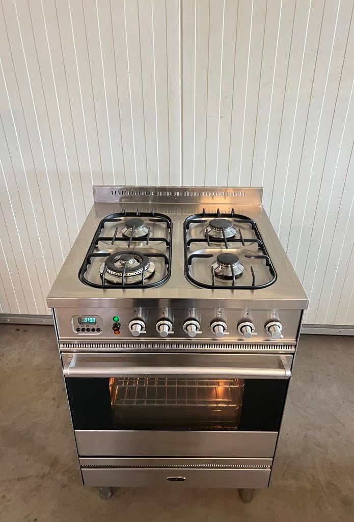 Luxe boretti fornuis 4 pits rvs - 90 cm, 60 cm of meer, Ophalen of Verzenden, Zo goed als nieuw, Gas