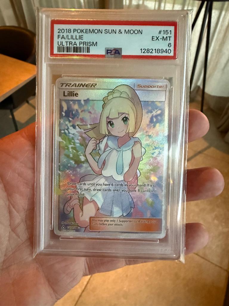 Pokemon Lillie 151/156 Ultra Prism PSA 6, Verzenden, Zo goed als nieuw, Losse kaart, Foil