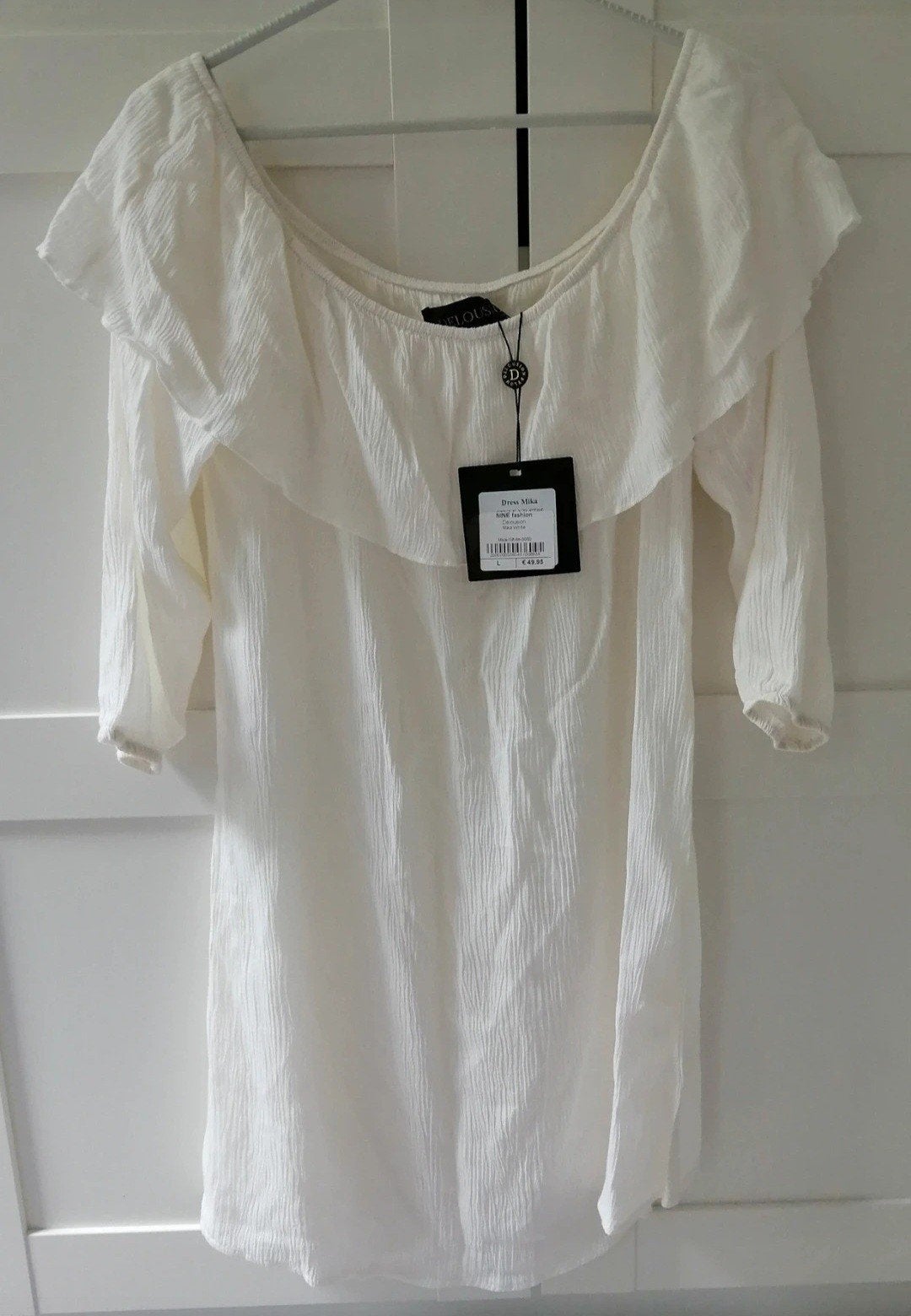 Kastopruiming: Delousion Mika Witte Off-Shoulder Jurk Maat L, Wit, Delousion, Maat 42/44 (L), Nieuw
