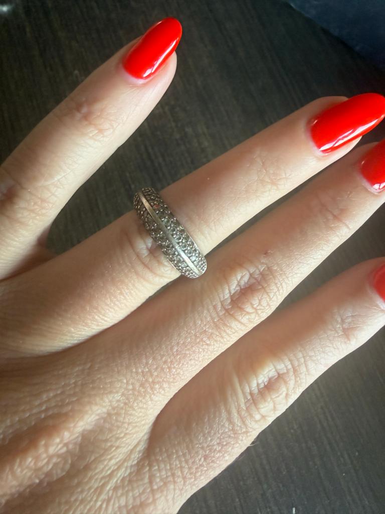 Elegante Zilverkleurige Ring Ti Sento, Sieraden, Tassen en Uiterlijk, Ringen, Zo goed als nieuw, Dame, 17 tot 18, Zilver, Overige materialen