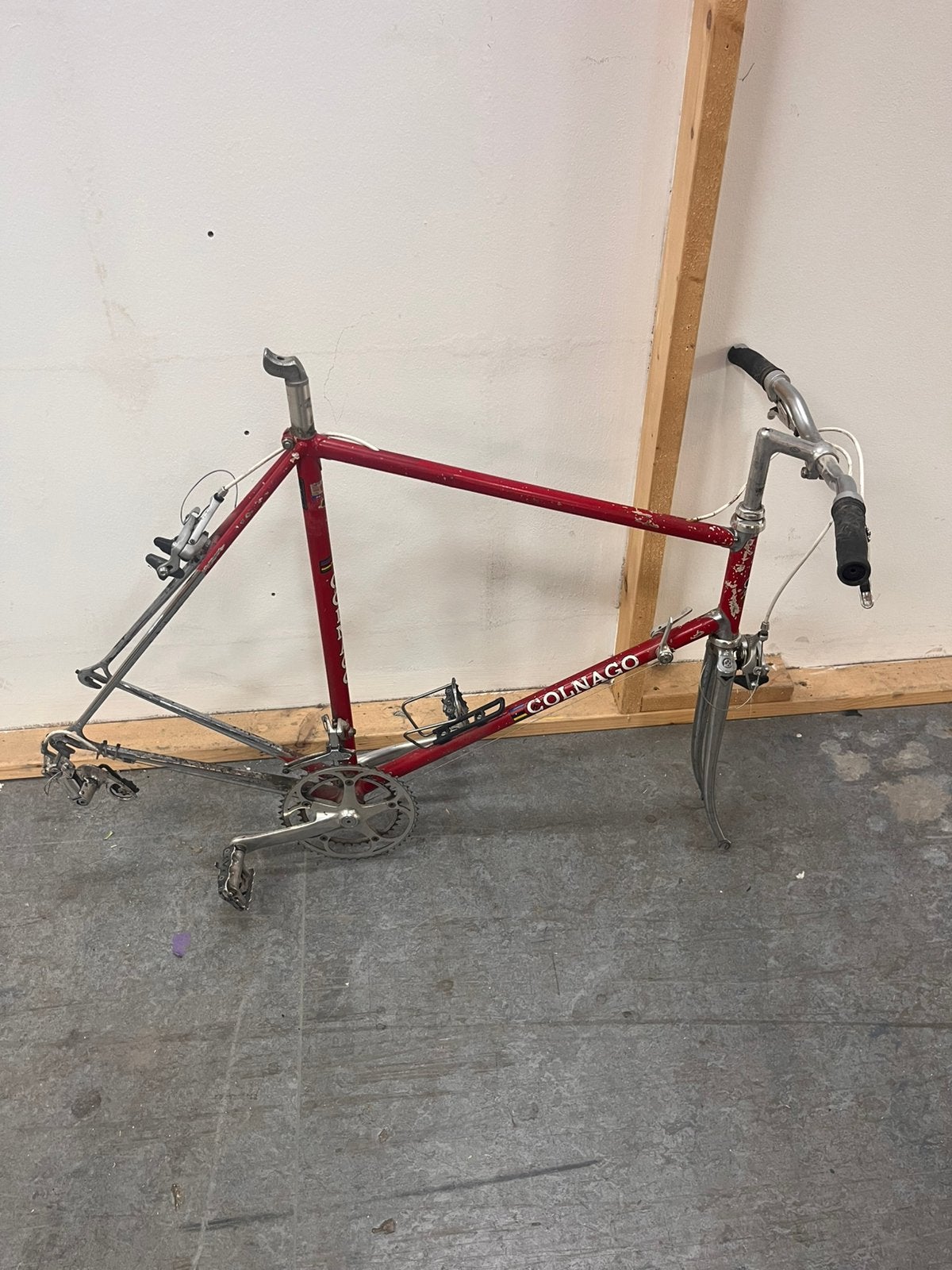 Colnago 59cm frame + campagnolo onderdelen, 28 inch, Gebruikt, Staal, Heren
