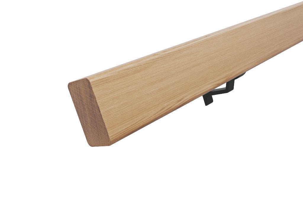 Eiken afgelakte rechthoekige leuning 38x67mm 345cm recht, Ophalen of Verzenden