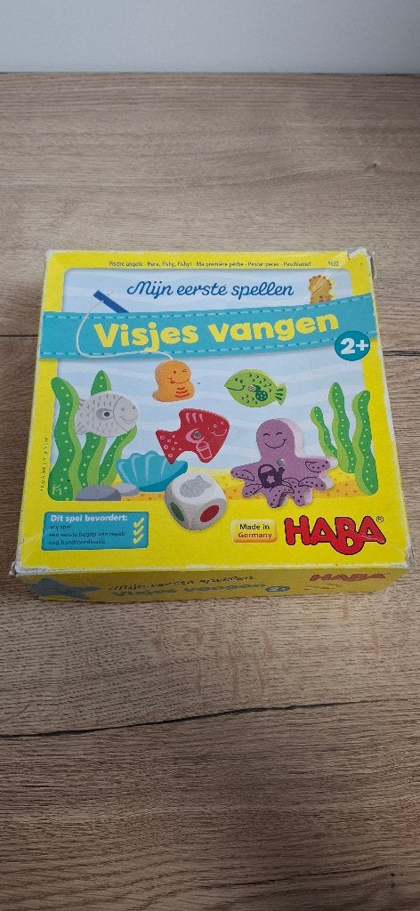 HABA Mijn Eerste Spellen Visjes Vangen Houten Hengelspel, Gebruikt, Overige typen, Onbekend, Ophalen of Verzenden
