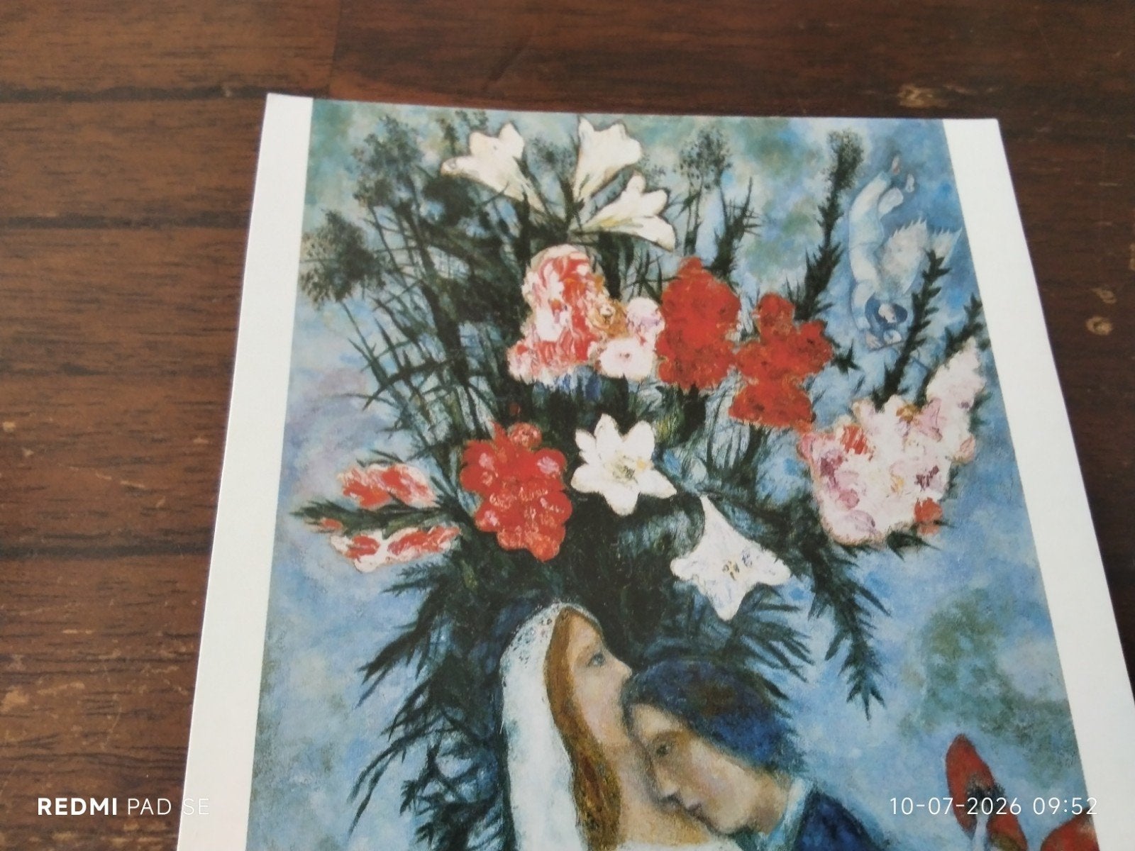 Ongelopen ansichtkaart Marc Chagall - The Bridal Couple, Ophalen of Verzenden, 1980 tot heden