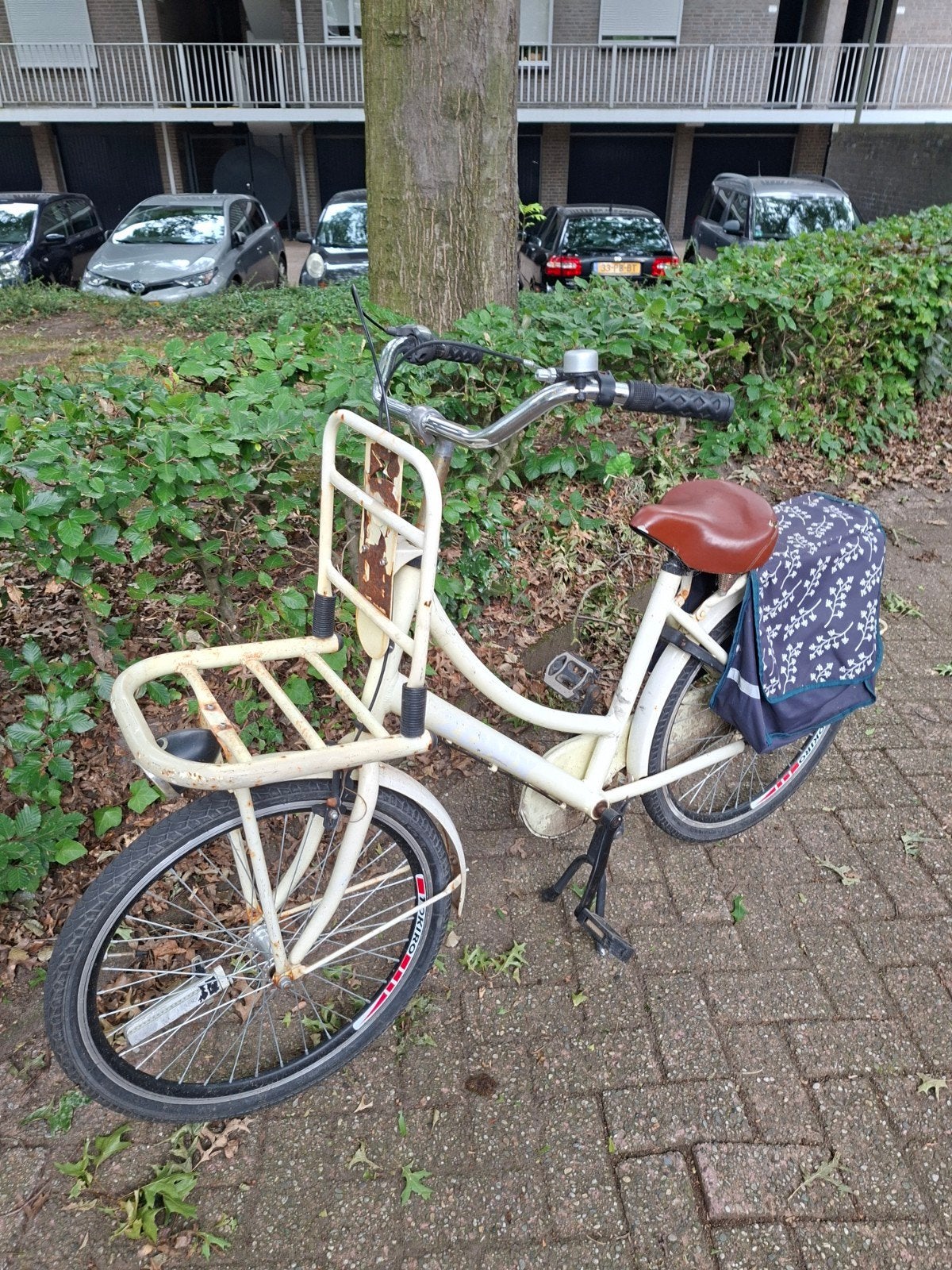 26 inch Vintage transportfiets met voordrager en fietstassen, Fietsen en Brommers, Fietsen | Dames | Damesfietsen, Velgrem, 50 tot 53 cm