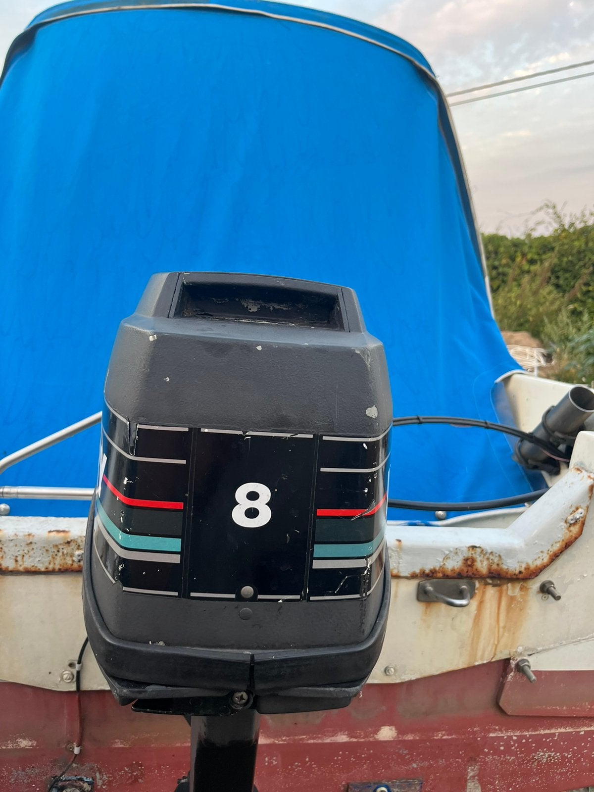 Placom 470, Watersport en Boten, Vis- en Consoleboten, Gebruikt, Met afstandsbediening, Benzine, Tot 10 pk, Buitenboordmotor, Polyester