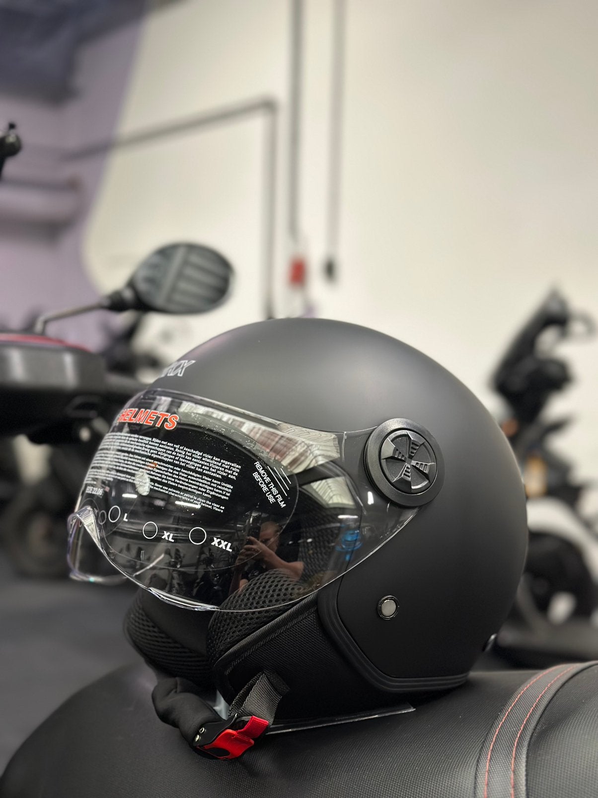 Jet Helm Mkx village 1 mat zwart scooter/brommer helm Nieuw!, Dames, Jethelm, J, V