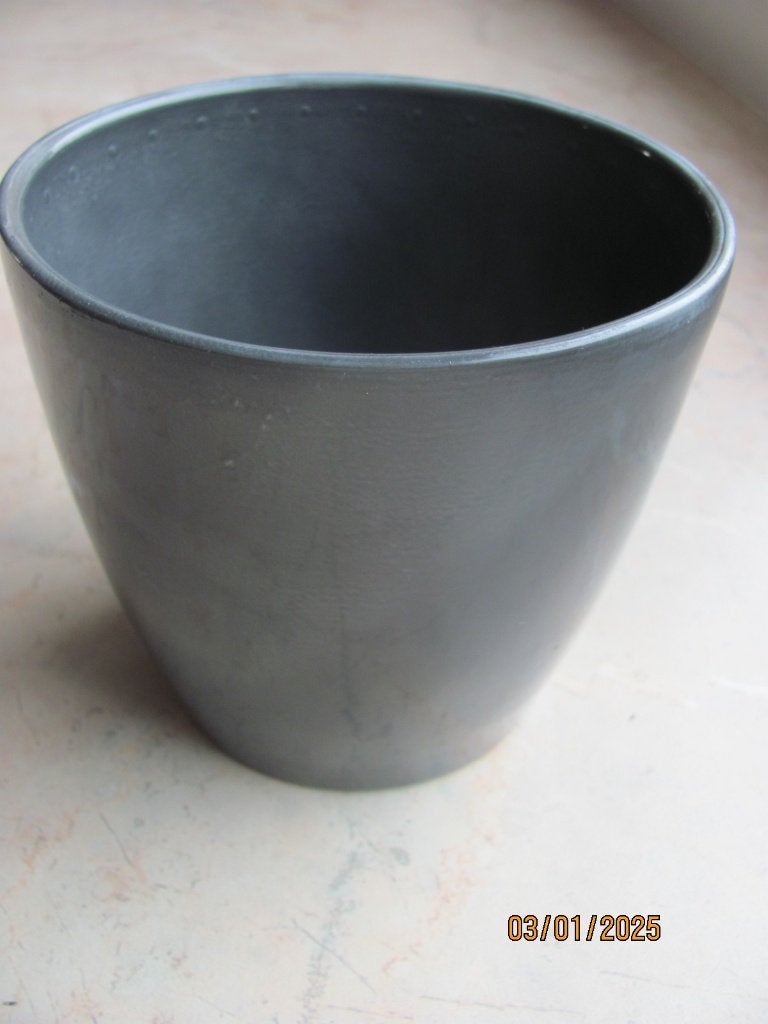 Antraciet gevlamd RONDE keramiek BLOEMPOT pot ø 12.5 cm IZGS, Overige materialen, Minder dan 30 cm, Minder dan 60 cm, Rond