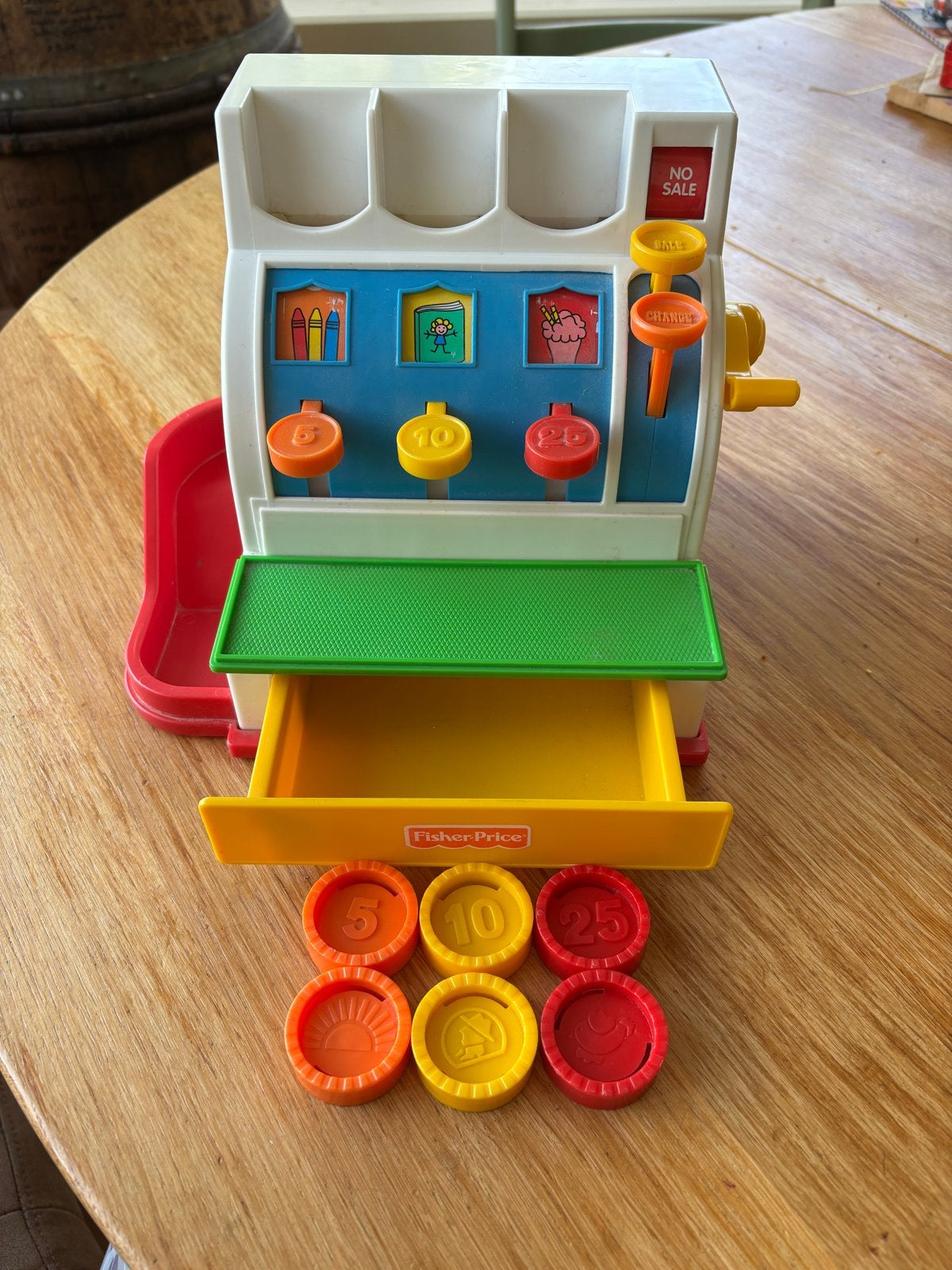 Fisher Price Kassa met Munten - Nostalgisch Speelgoed, Ophalen of Verzenden, Gebruikt, Speelset, Met geluid