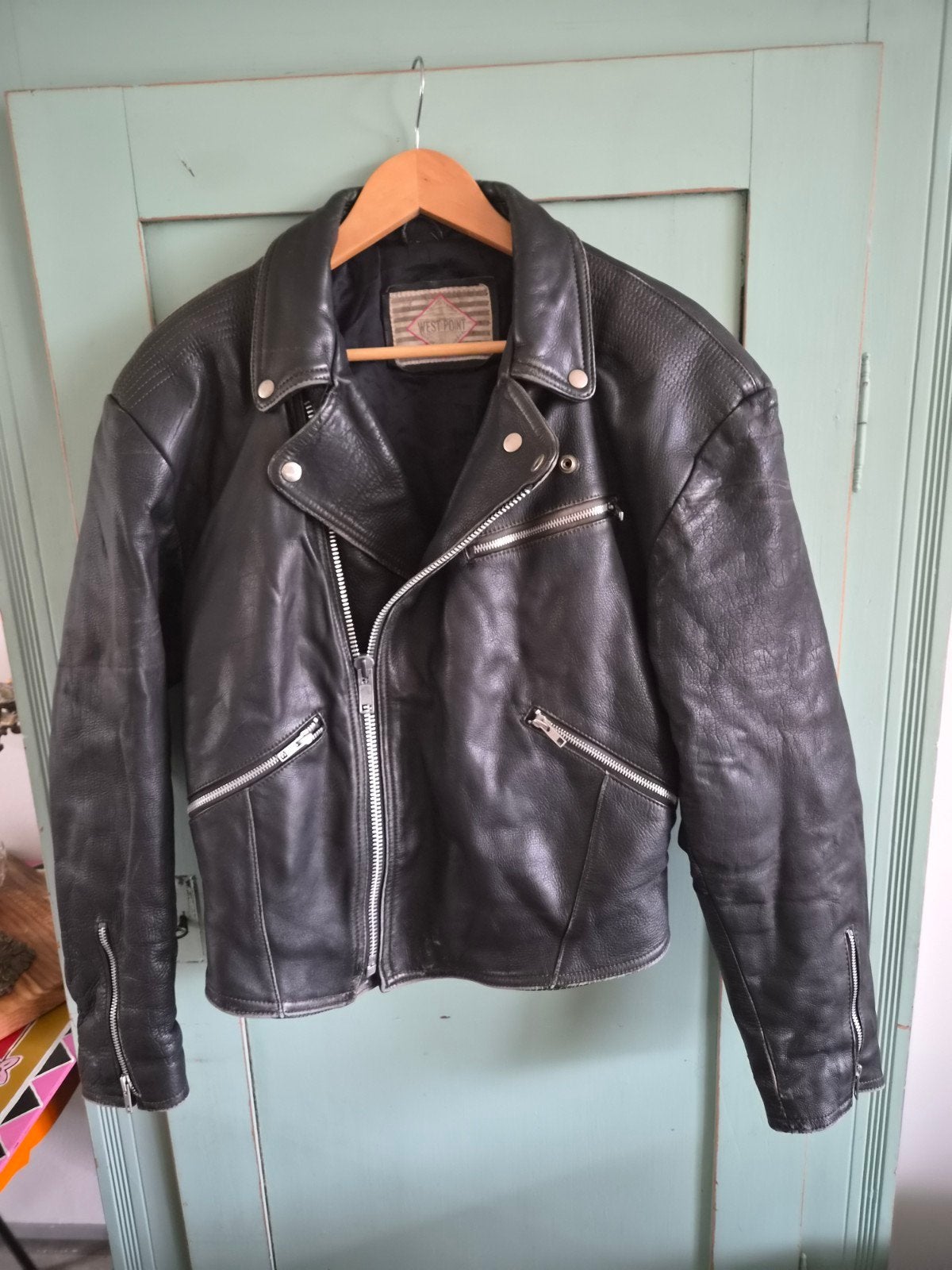 Prachtig leren motorjack maat 52, Ophalen of Verzenden, Zo goed als nieuw, Maat 52/54 (L), Zwart