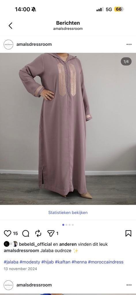 Elegante, unieke handgemaakte jalaba - Maat 38/42, Ophalen of Verzenden, Nieuw, Maat 38/40 (M)