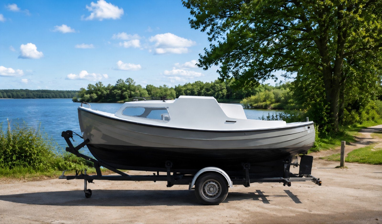kajuitboot /noorse sloep 5.30 m met trailer – vaarklaar, Ophalen, Diesel, Zo goed als nieuw, Polyester