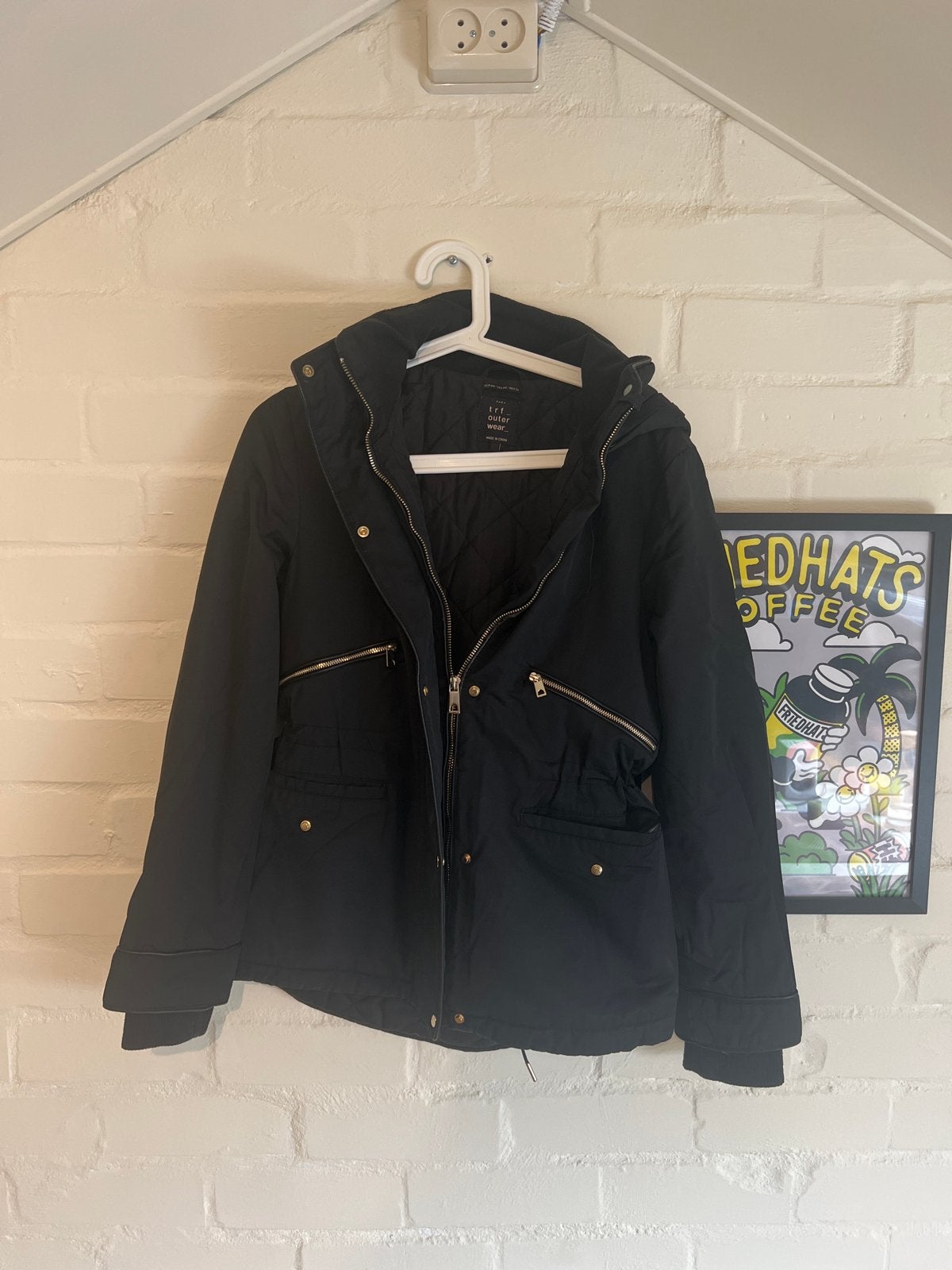 Zwarte Zara TRF outdoor jas, maat XS, Ophalen, Zo goed als nieuw, Maat 34 (XS) of kleiner, Zwart