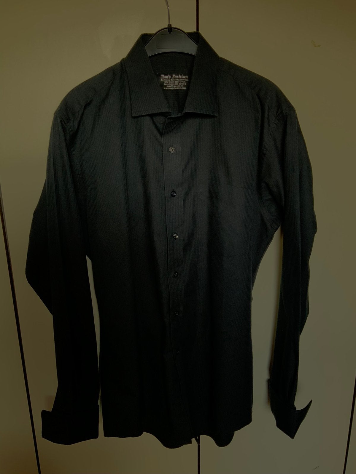 Mooi zwart overhemd  van Tom’s fashion. Maat xl., Ophalen of Verzenden, Zo goed als nieuw, Zwart, Halswijdte 43/44 (XL)