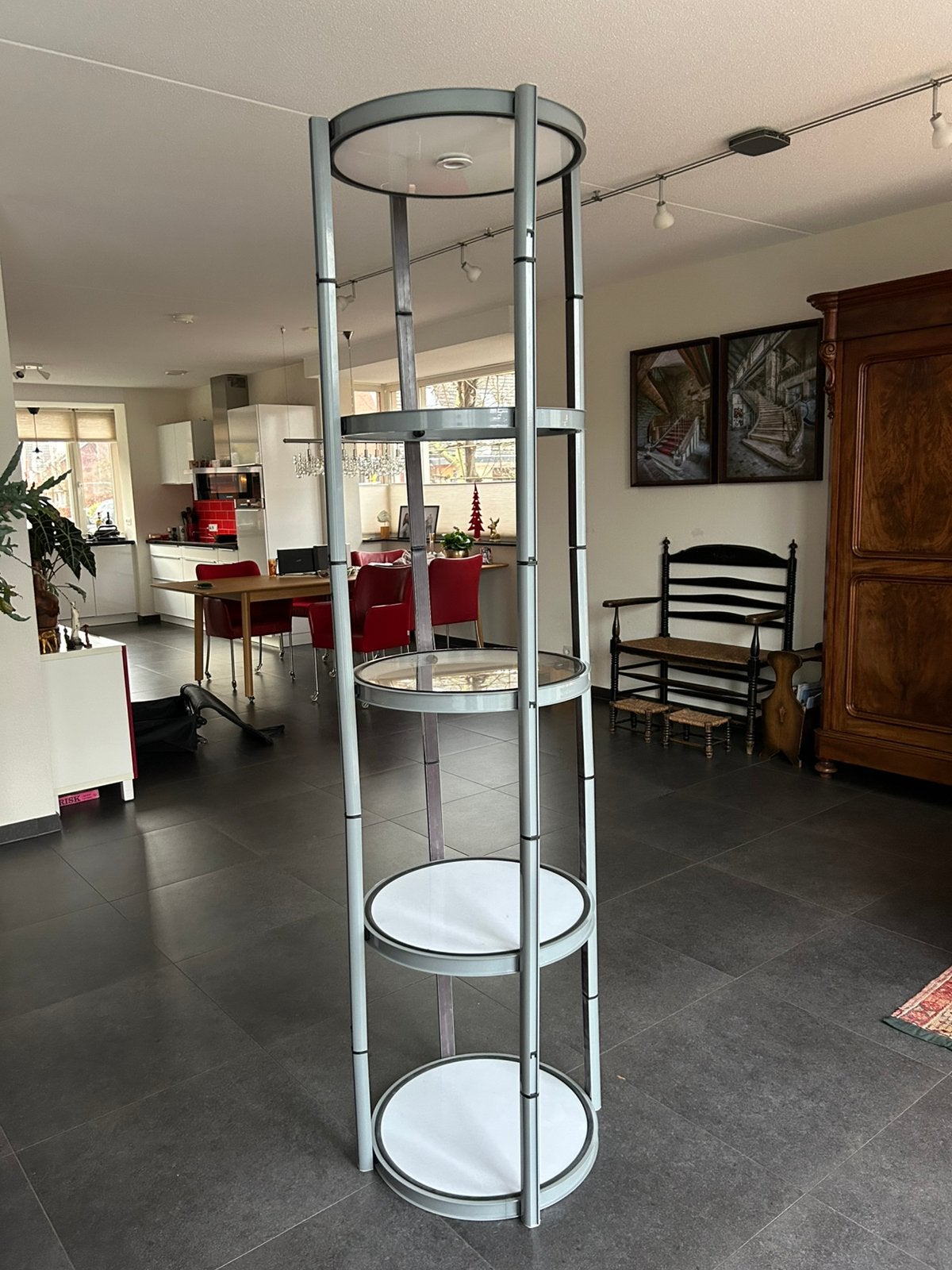 Ronde opvouwbare inklapbare vintrine display stelling kast, Ophalen, ., Zo goed als nieuw, .