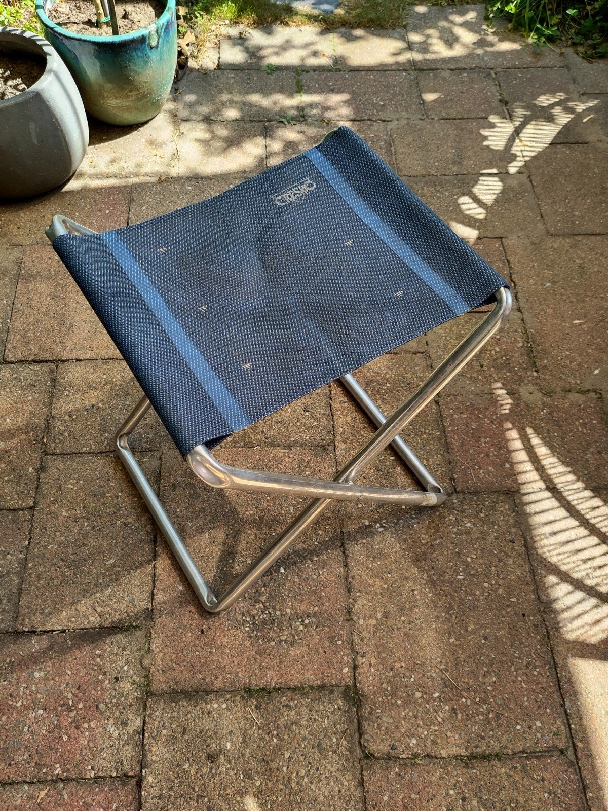 Dukdalf campingstoelen (2x) met Crespo krukje, Caravans en Kamperen, Ophalen, Gebruikt, Campingstoel