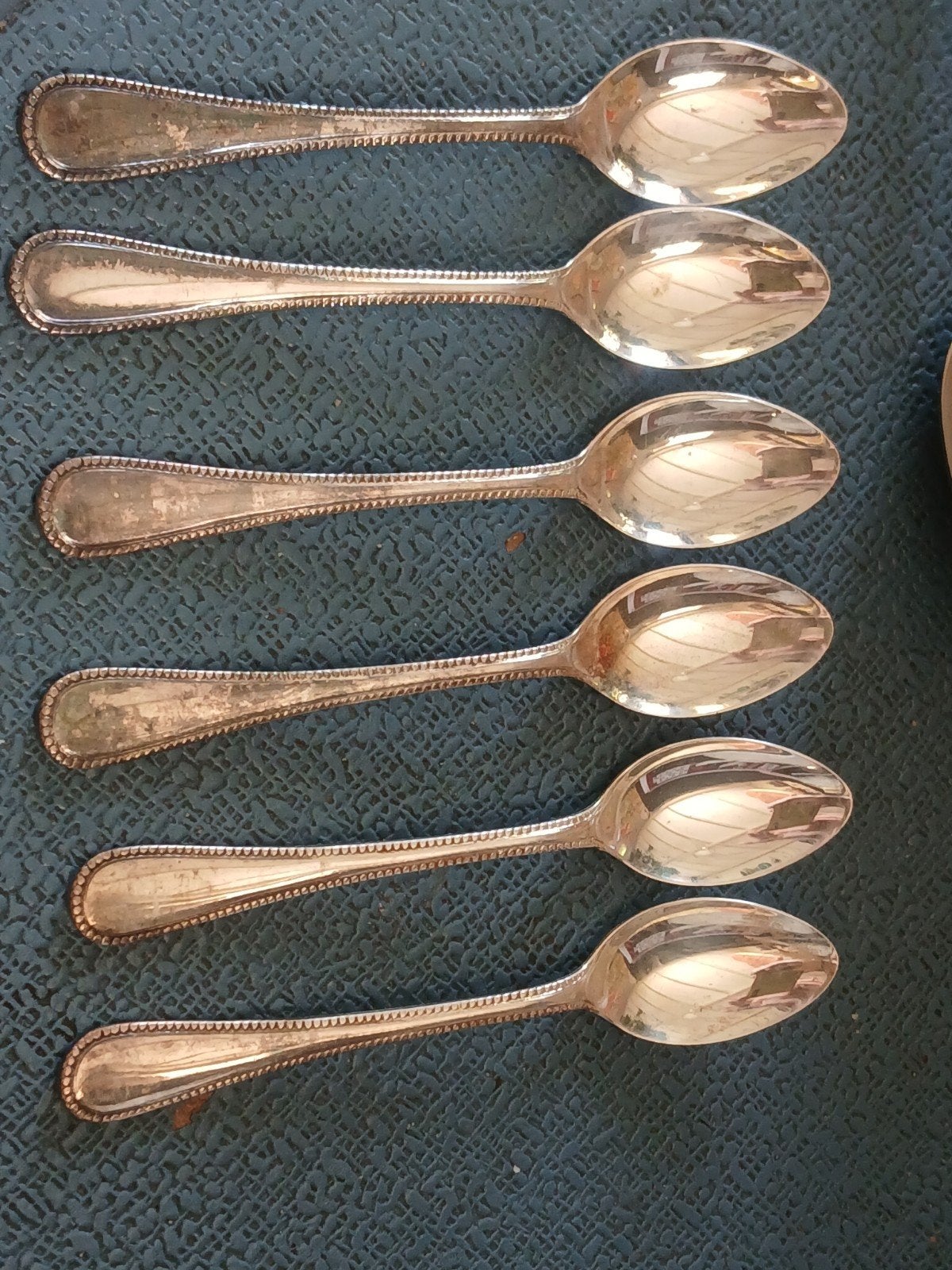 Set van 6 verzilverde advocaat  lepels, gemerkt D&C HH 100, Antiek en Kunst, Ophalen