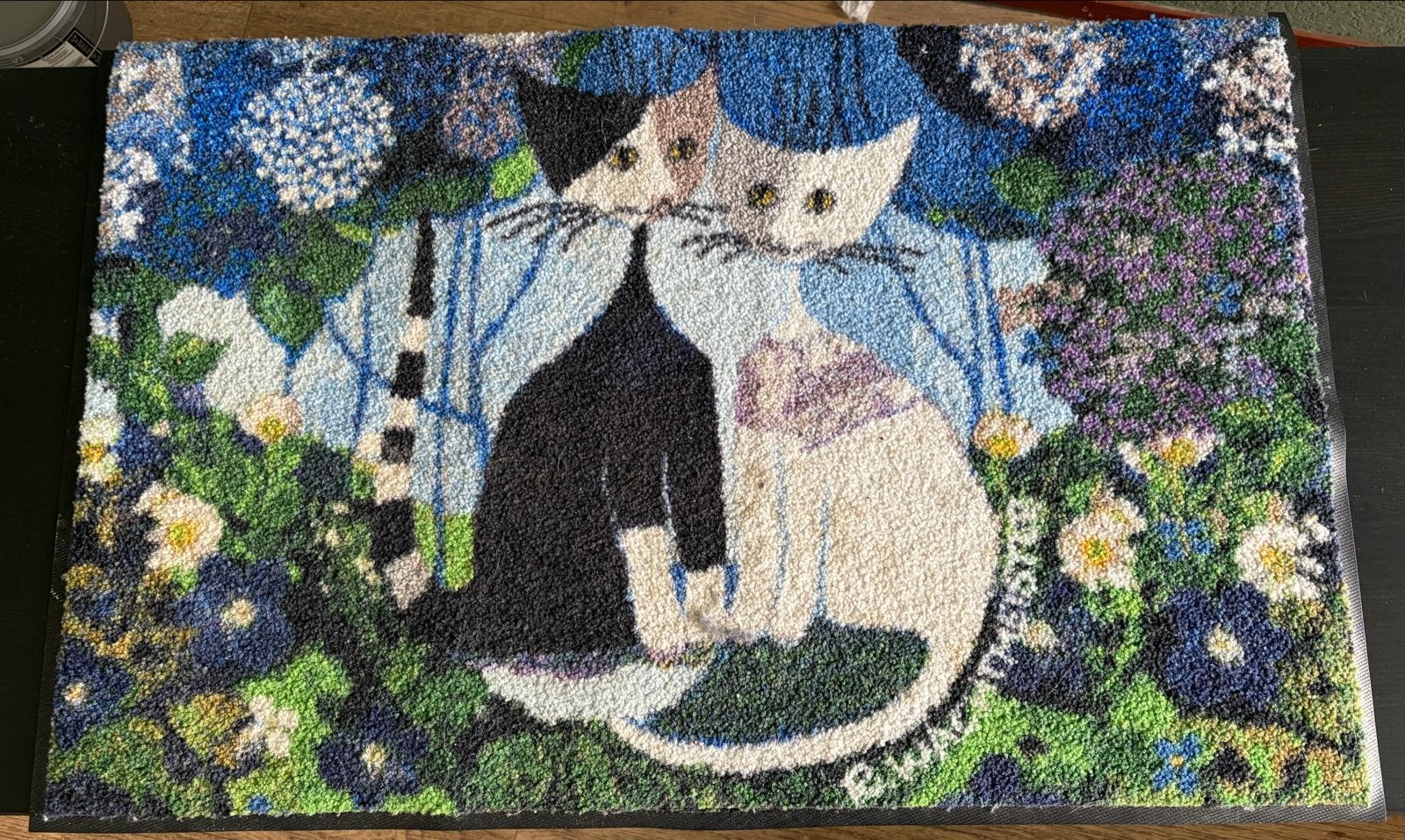 (Deur) mat wachtmeister katten, Huis en Inrichting, Ophalen, Gebruikt, 100 tot 150 cm, Blauw