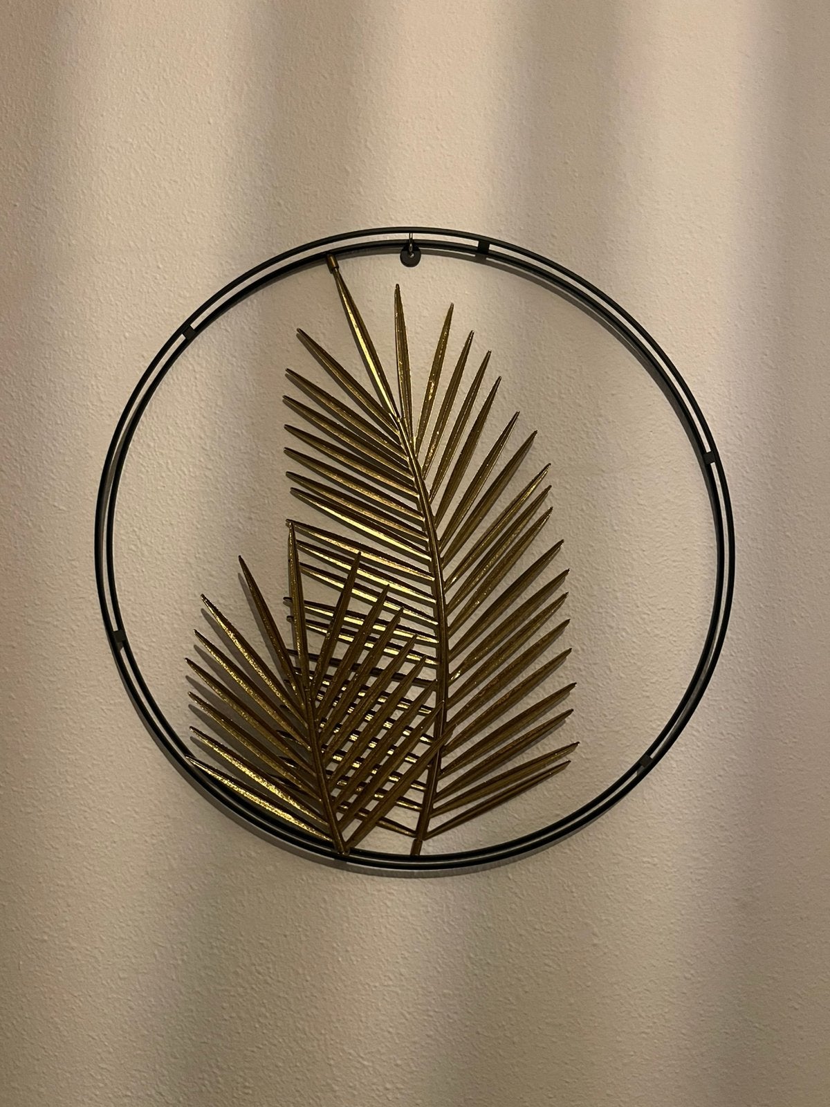 Wanddecoratie, wandhanger, cirkel, plant, zwaet, goud, Ophalen, Zo goed als nieuw, Zwart, Metaal