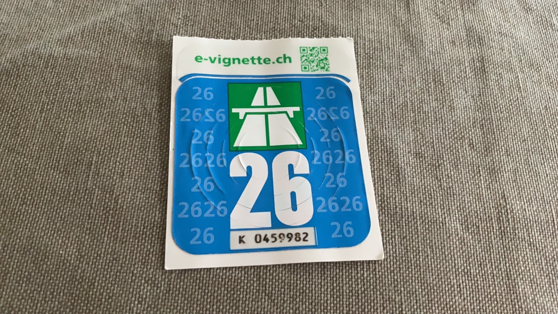 Vignet Zwitserland 2026, Eén persoon