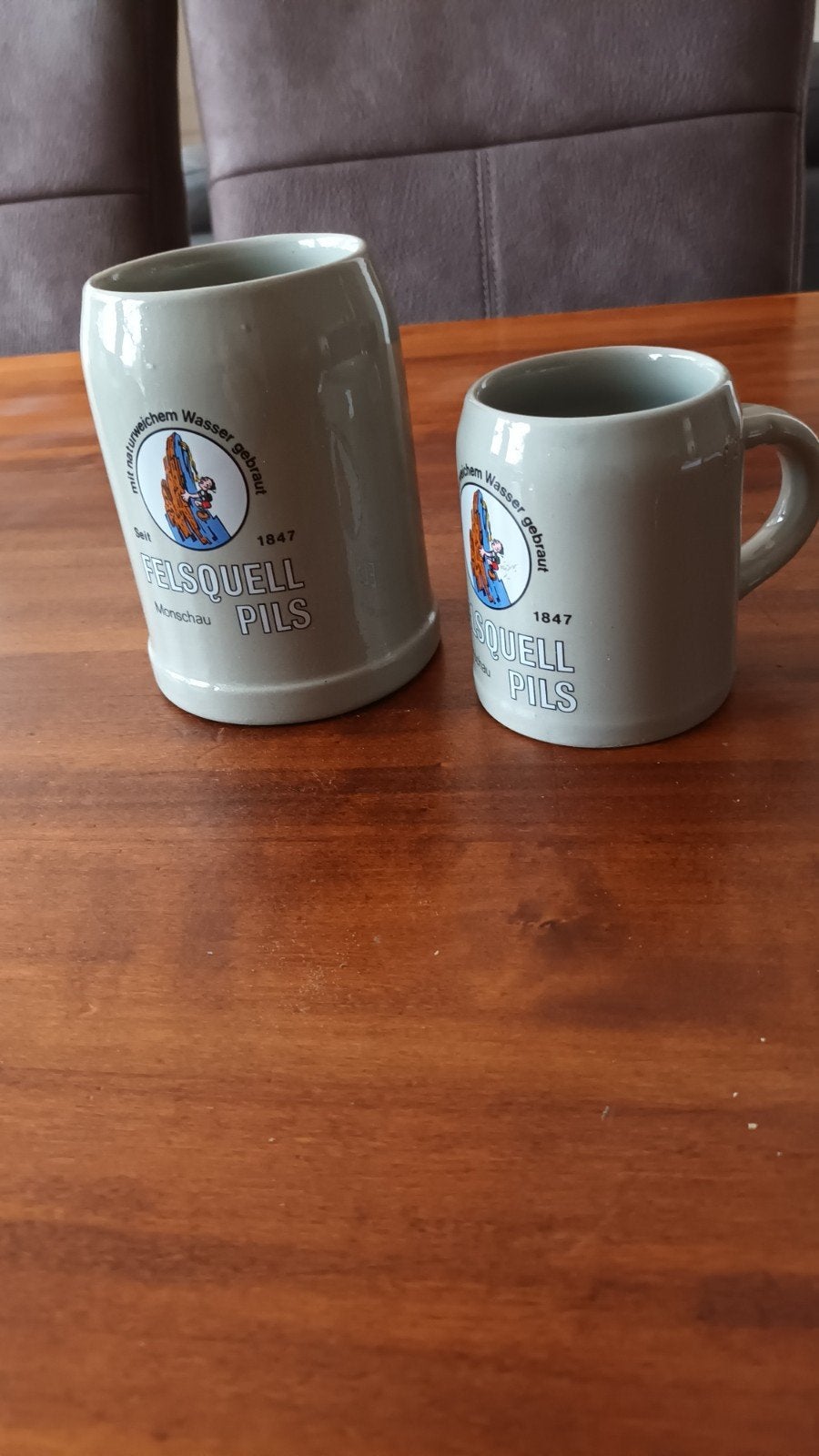 Felsquell Pils bierpullen groot en klein, Ophalen of Verzenden, Pul(len), Overige merken