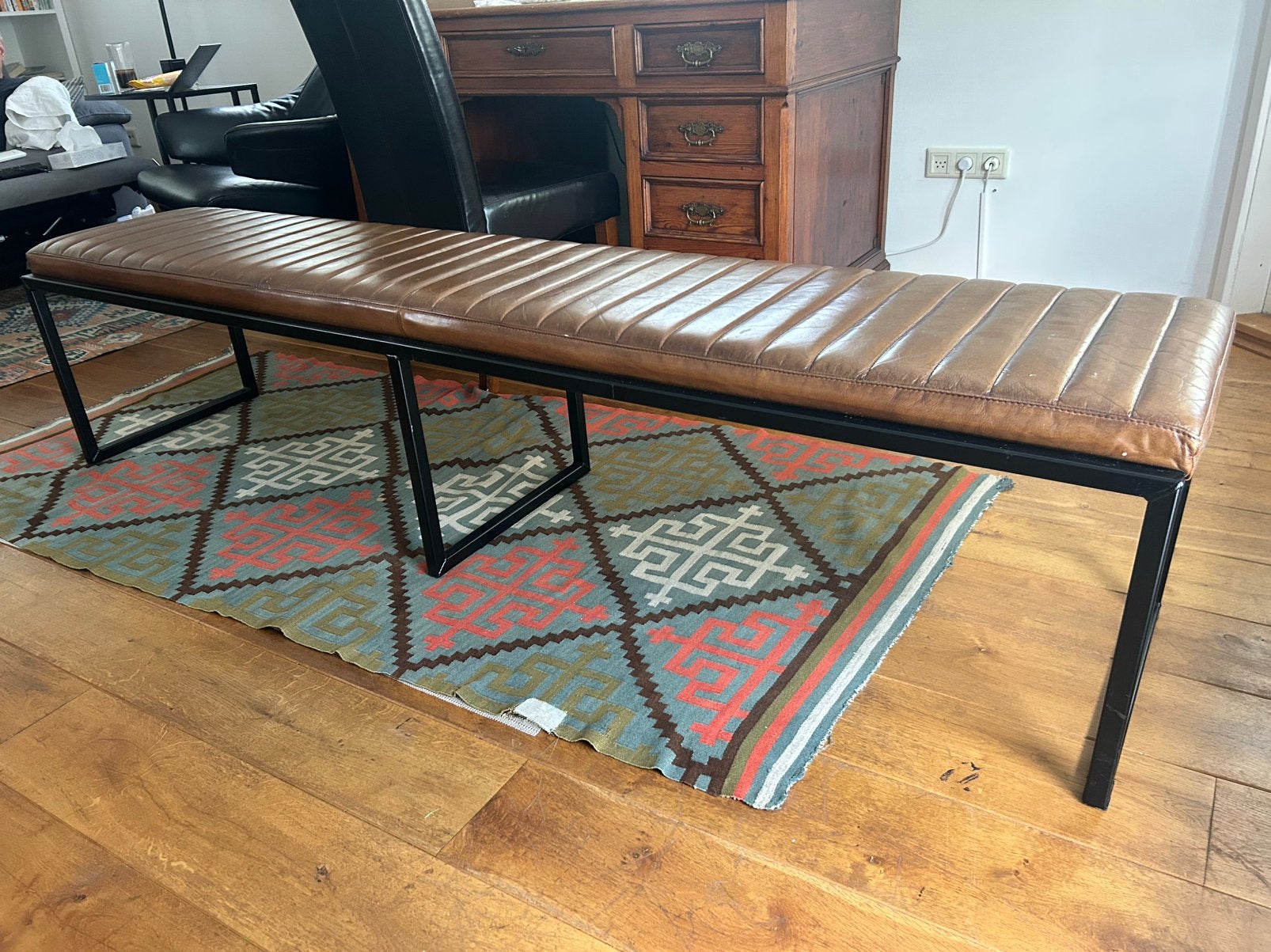 Eetkamer bank Goossens Sturdy, Huis en Inrichting, Ophalen, Minder dan 75 cm, Driepersoons, Zo goed als nieuw