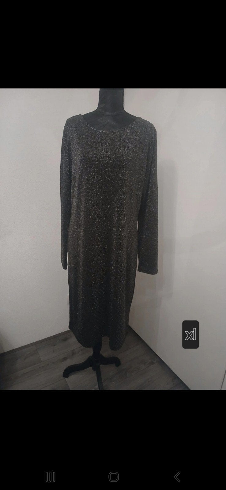 Nieuw Zwart Glitter Jurkje Maat XL, Ophalen, Zwart, Maat 46/48 (XL) of groter, Nieuw