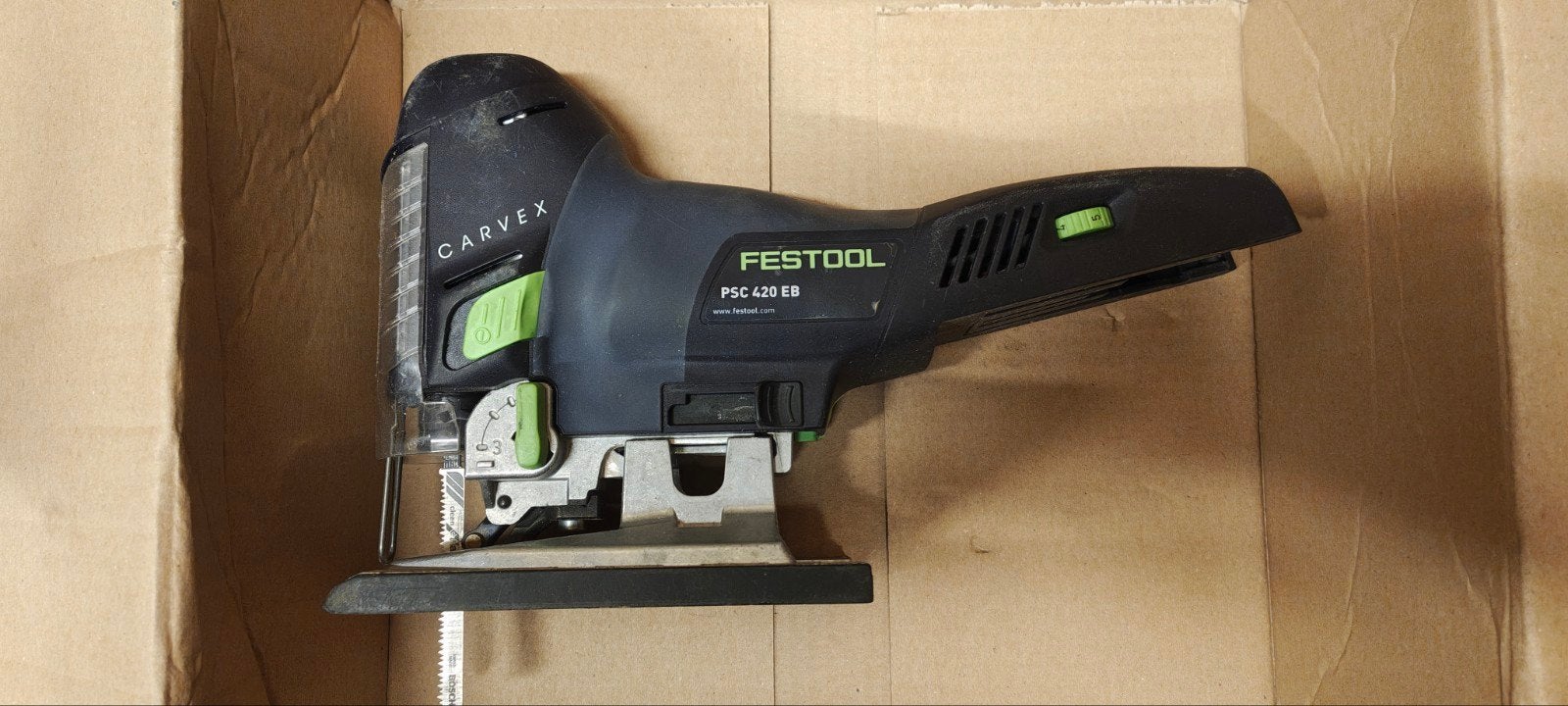 Festool psc 420 eb decoupeerzaag, Gebruikt, Decoupeerzaag, Ophalen of Verzenden, 30 tot 70 mm