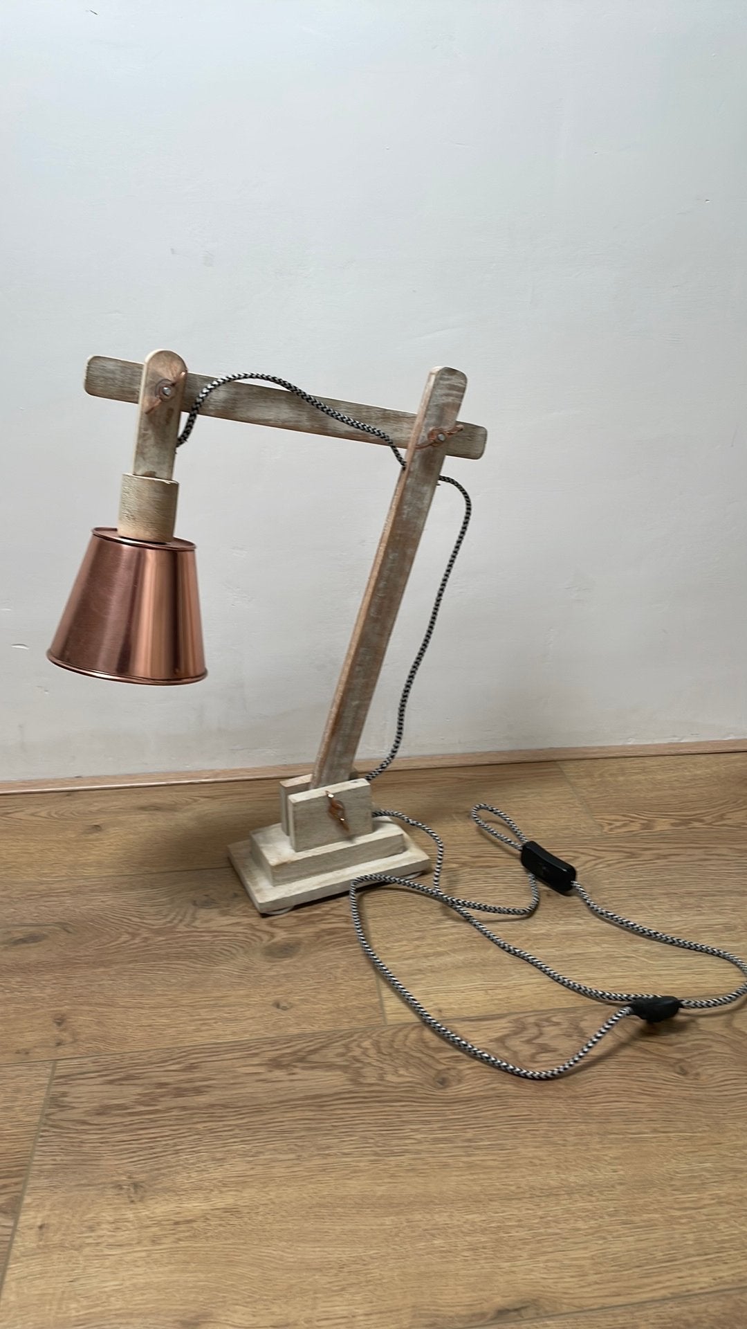 Light & Living tafellampen hout en koper, Ophalen, Zo goed als nieuw, Hout, Light & Living