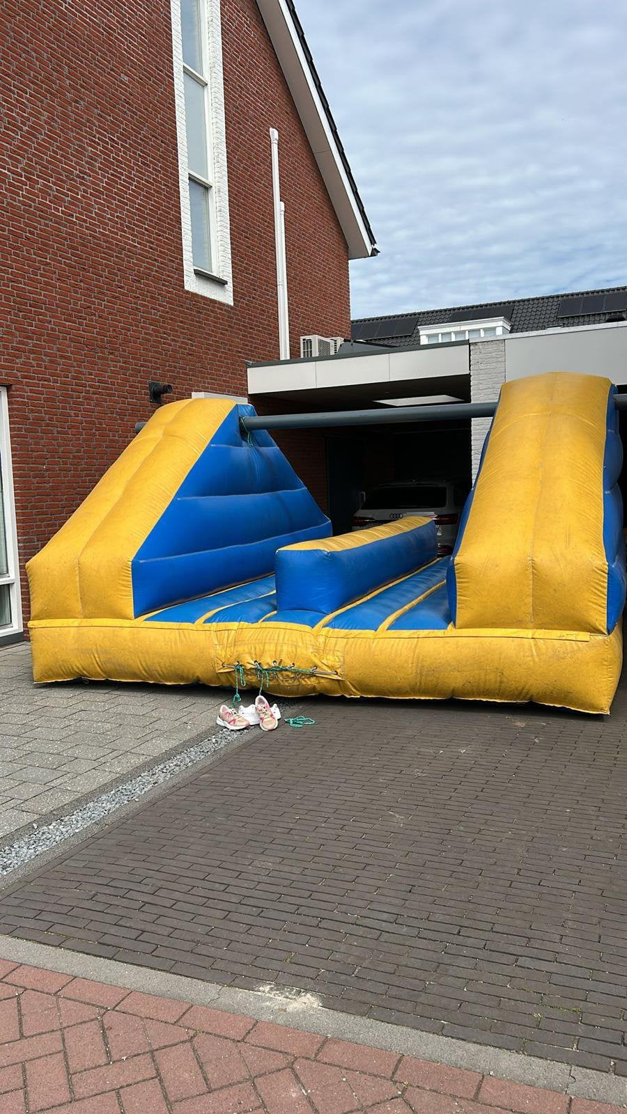 Koopje! Springkussen met blower, Ophalen, Gebruikt