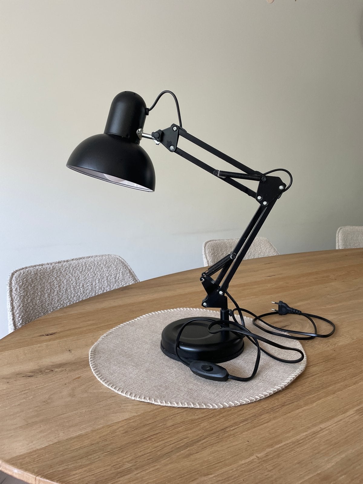 IKEA zwarte burolamp, onbeschadigd, Ophalen, E27 (groot), Zo goed als nieuw, Zwart