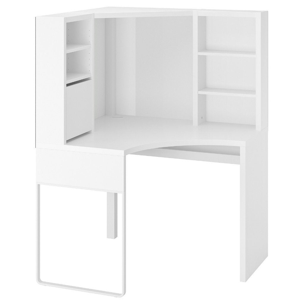 IKEA MICKE Wit hoekbureau, Ophalen, Gebruikt, Spaanplaat of MDF, IKEA
