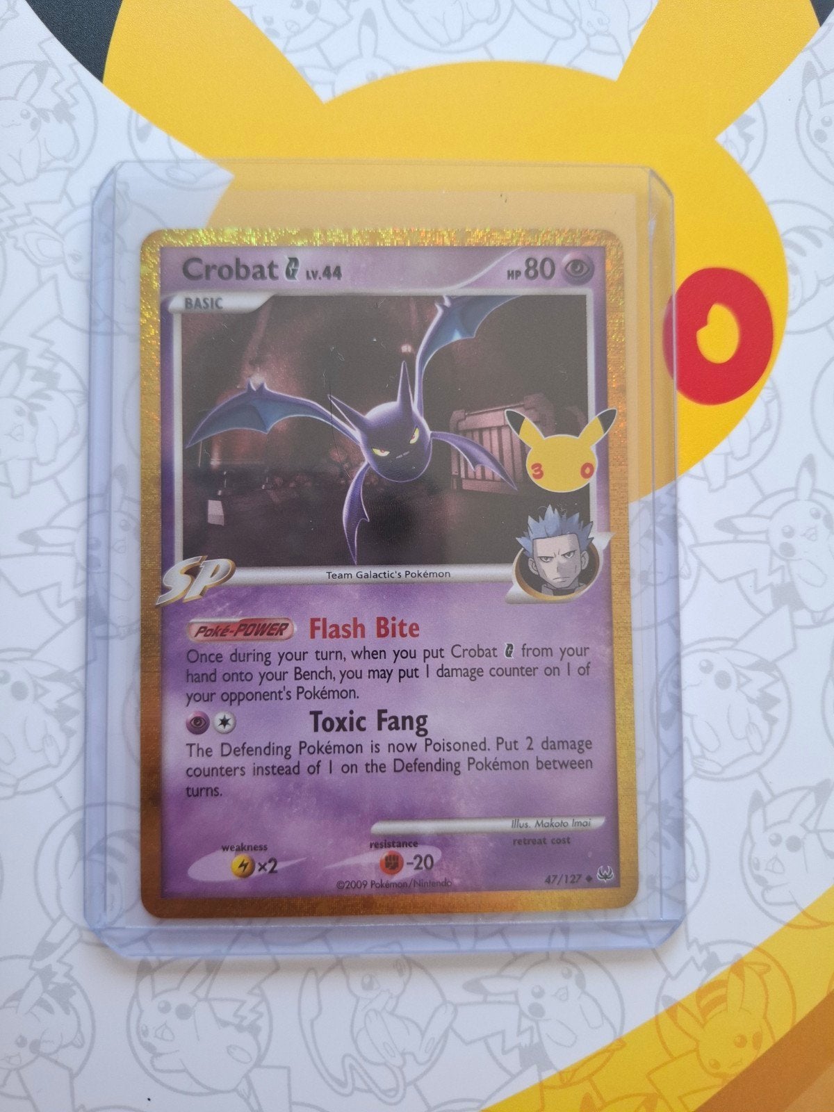 Crobat 47/127 Platinum Arceus Pokémon kaart, Ophalen of Verzenden, Gebruikt, Losse kaart, Foil