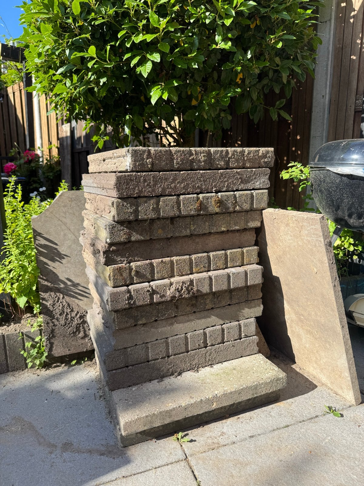 Gratis betonnen border/palissade, Tuin en Terras, Ophalen, Gebruikt, Beton, Overige typen